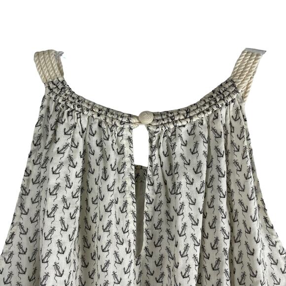 J. Crew Anchor Printed Rope Halter Neck Top Cream Size XS - Picture 6 of 8